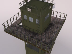 armored observation tower 3D Model