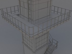 armored observation tower 3D Model