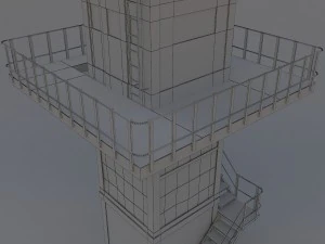 armored observation tower 3D Model
