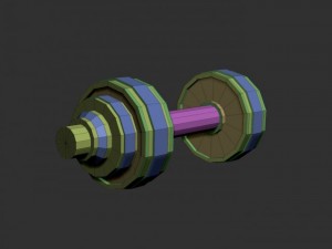 blank dumbbell 3D 模型