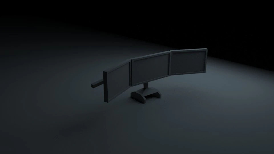 3 monitors 3D Model .c4d .max .obj .3ds .fbx .stl .blend 