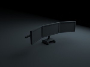 3 monitors Modello 3D