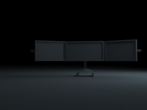 3 monitors 3D-Modell