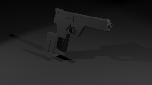 pistol with magazine Modèle 3D .c4d .max .obj .3ds .fbx .stl .blend 