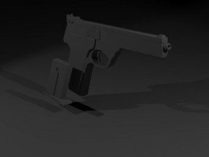 pistol with magazine Modello 3D
