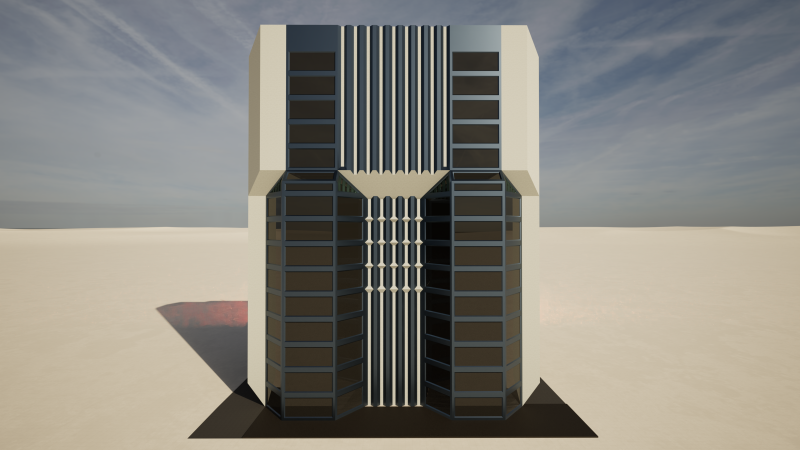 Sci-Fi multi-storey building 3D 모델 .c4d .max .obj .3ds .fbx .stl .blend