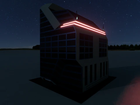 Sci-Fi multi-storey building 3D Model