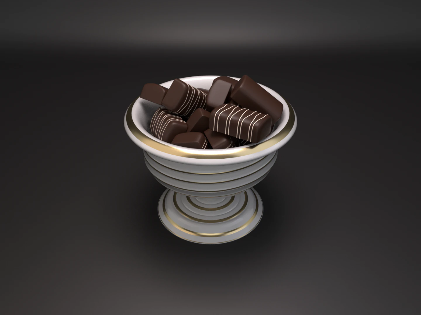 vase with candy 3D Model .c4d .max .obj .3ds .fbx .stl .blend 