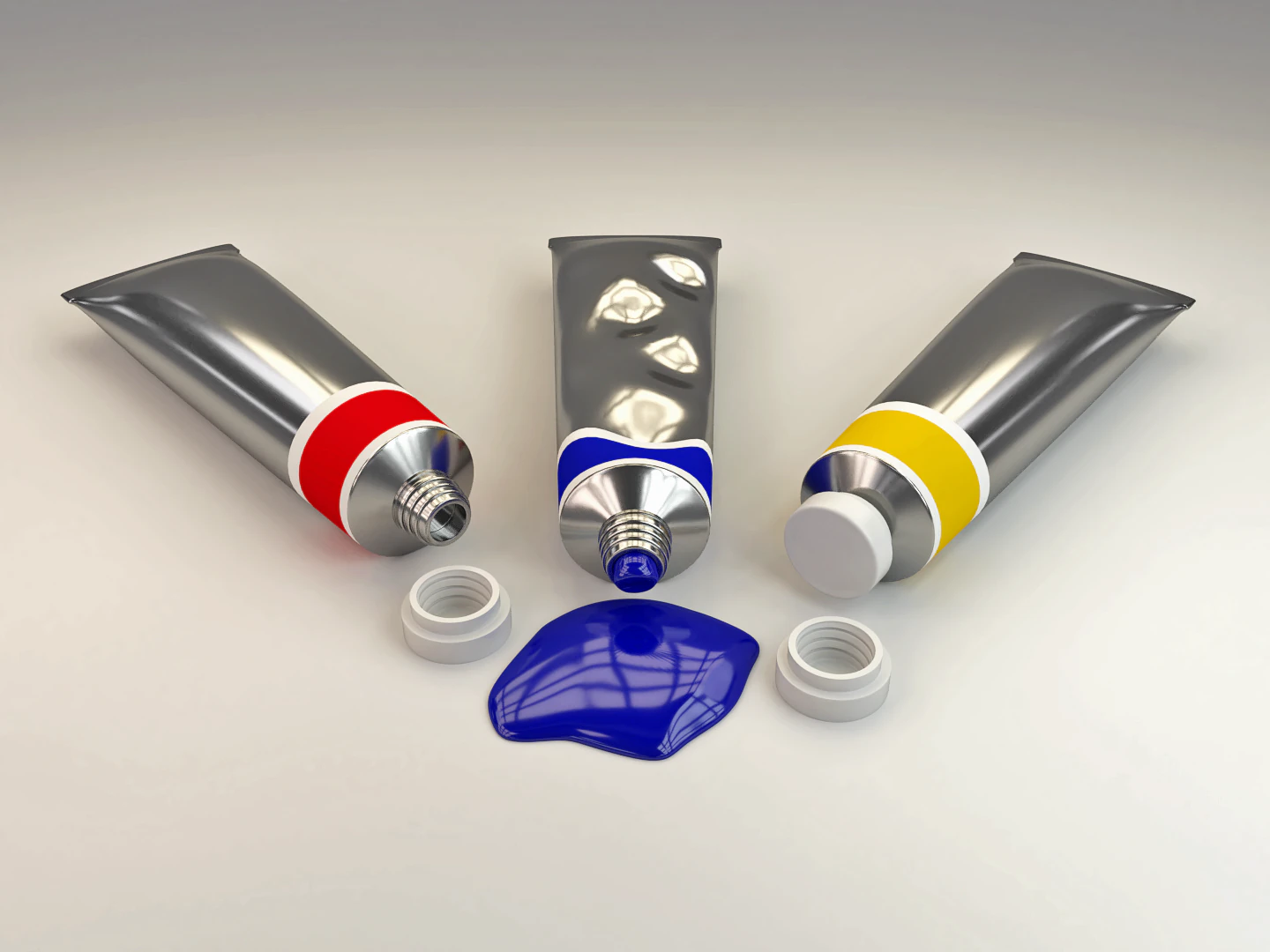 paint tubes 3D Model .c4d .max .obj .3ds .fbx .stl .blend