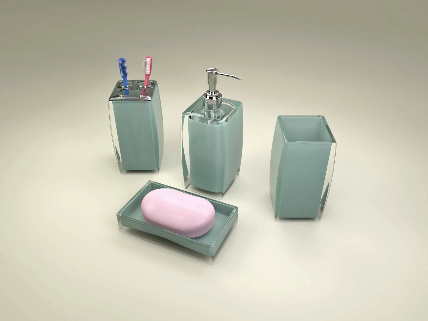 bathroom set 3D Model .c4d .max .obj .3ds .fbx .stl .blend 