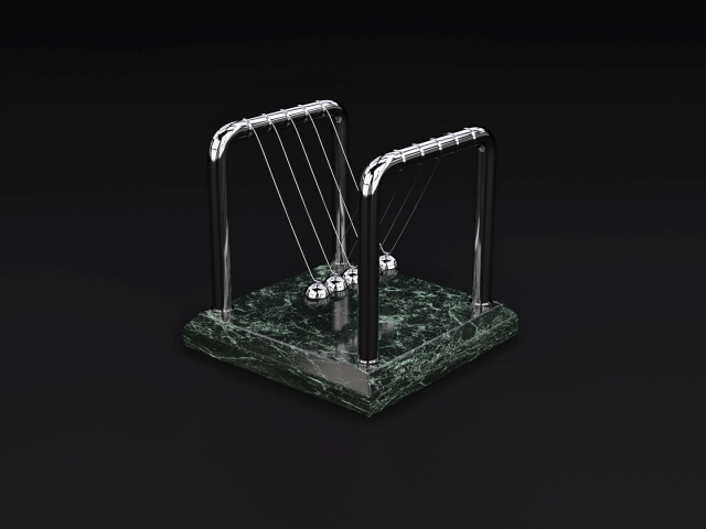 newtons pendulum 3D Model .c4d .max .obj .3ds .fbx .stl .blend 