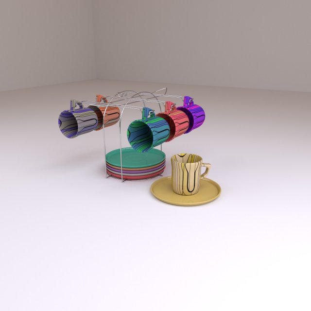 tea set Model 3D .c4d .max .obj .3ds .fbx .stl .blend