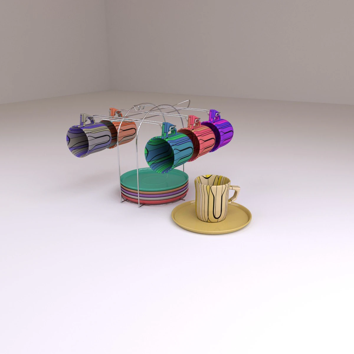 tea set 3D Model .c4d .max .obj .3ds .fbx .stl .blend