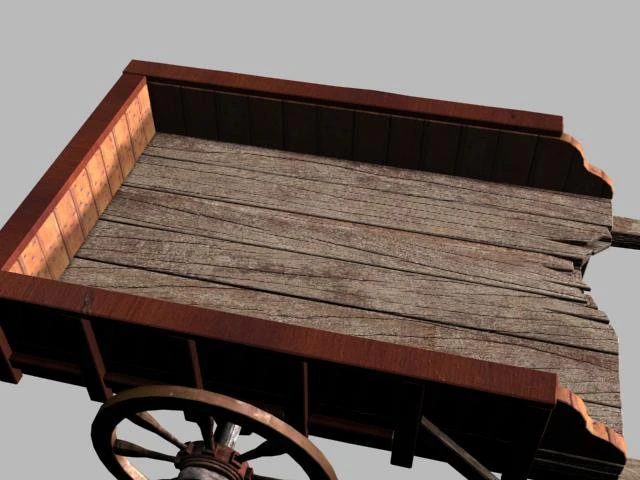 wooden cart 3D Model .c4d .max .obj .3ds .fbx .stl .blend 