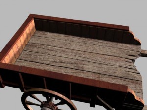 wooden cart 3D-Modell