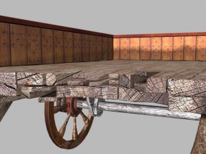 wooden cart Modelo 3D