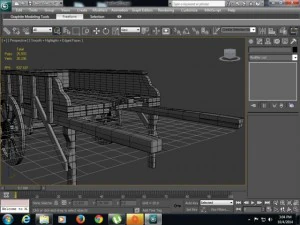 wooden cart 3D Model