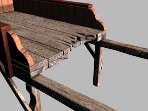 wooden cart 3D Model