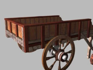 wooden cart 3D Model