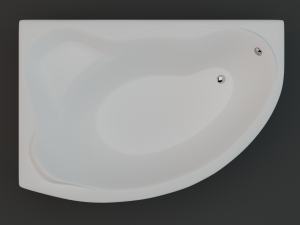 asymmetric bathtub size 1600x1100 3D Model