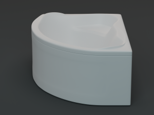 asymmetric bathtub size 1600x1100 3D Model
