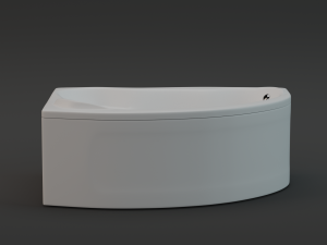 asymmetric bathtub size 1600x1100 3D Model