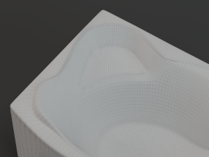 asymmetric bathtub size 1600x1100 3D Model