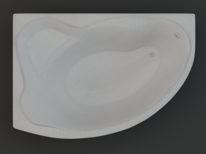 asymmetric bathtub size 1600x1100 3D Model