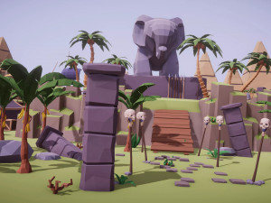 Low Poly Island Mega Pack RG 3D Model