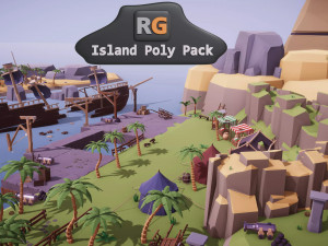 Low Poly Island Mega Pack RG Model 3D