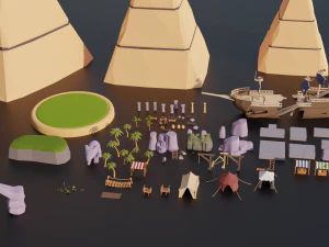Low Poly Island Mega Pack RG 3D Model