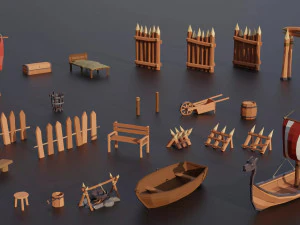 Medieval Village Megapack Low Poly RG 3D Model