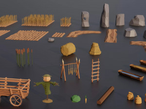 Medieval Village Megapack Low Poly RG 3D 模型