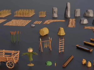 Medieval Village Megapack Low Poly RG 3D Model