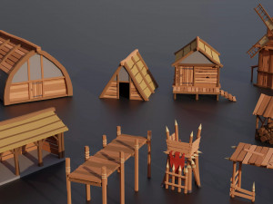 Medieval Village Megapack Low Poly RG 3D 模型