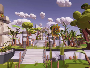 Low Poly Aztec Jungle Island Megapack RG 3D-Modell