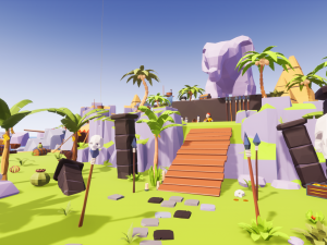Low Poly Tropical Pirate Island RG Model 3D