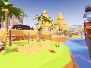 Low Poly Tropical Pirate Island RG 3D Model