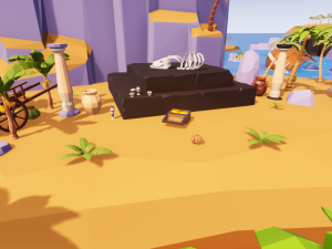 Low Poly Tropical Pirate Island RG Model 3D