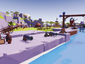 Low Poly Tropical Pirate Island RG Model 3D