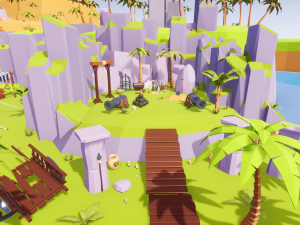 Low Poly Tropical Pirate Island RG Model 3D