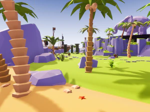 Low Poly Tropical Pirate Island RG 3D Model