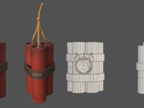 Stylized Explosives 3D Model