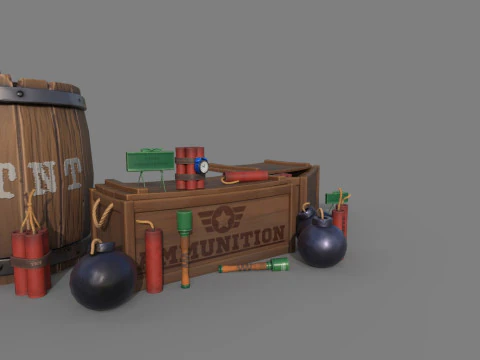 Stylized Explosives 3D Model