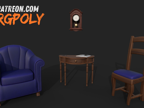 Vintage Cartoon Furniture Model 3D