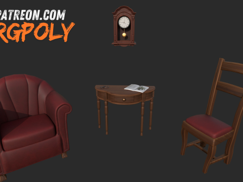 Vintage Cartoon Furniture 3D Model