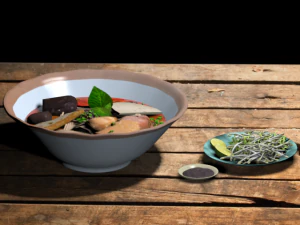 crab rice noodles soup 3D Model
