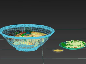 crab rice noodles soup 3D Model