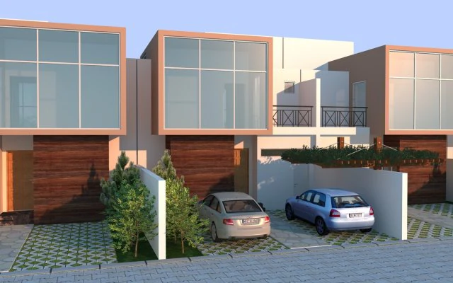 Reihenhaus 3D Modell .c4d .max .obj .3ds .fbx .stl .blend 