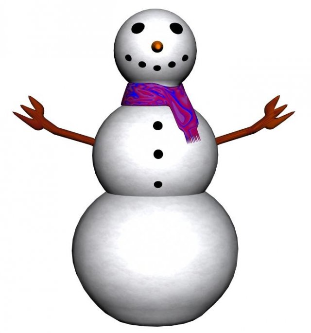rigged snowman Modello 3D .c4d .max .obj .3ds .fbx .stl .blend 